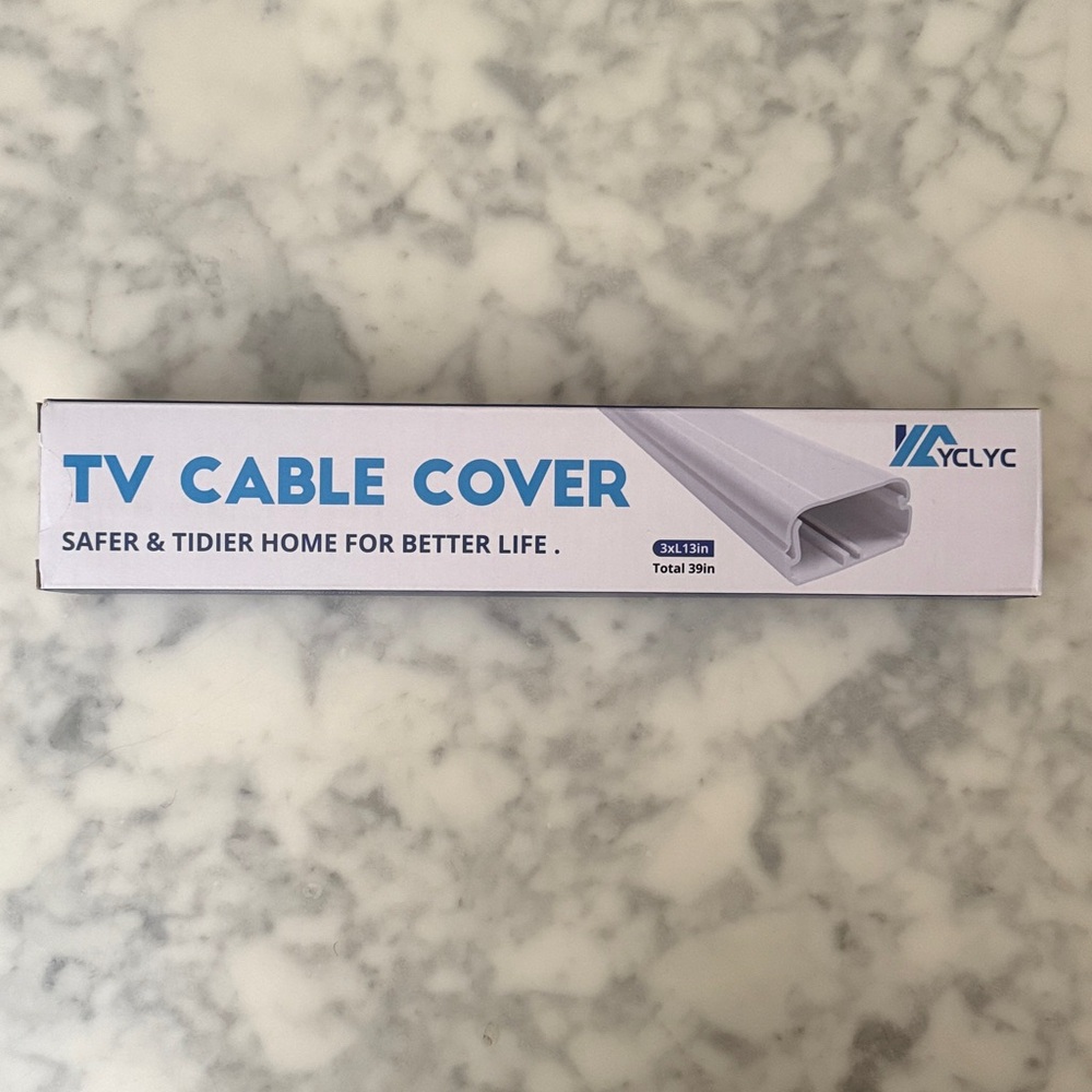 YCLYC TV Cord Hider 39” white & TV Cable Cover Wall Mount Safer & Rider New